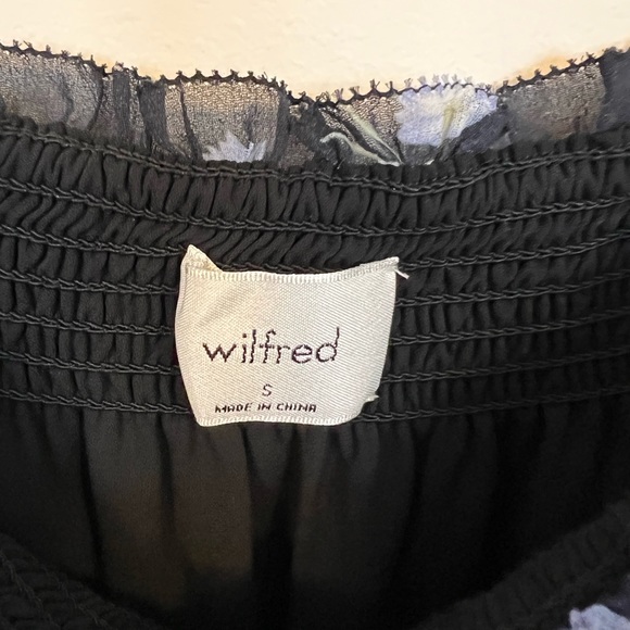 Aritzia Wilfred Alana Dress. US small. Worn once. Black floral square neck cut. - Picture 5 of 6